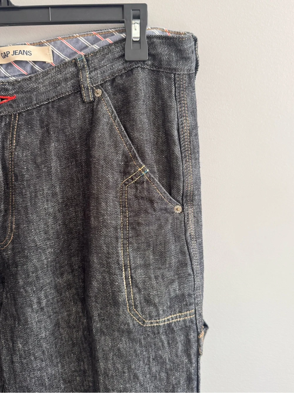 GAP Jeans Men’s 34x34 100% Linen Utility Carpenter Pants Charcoal